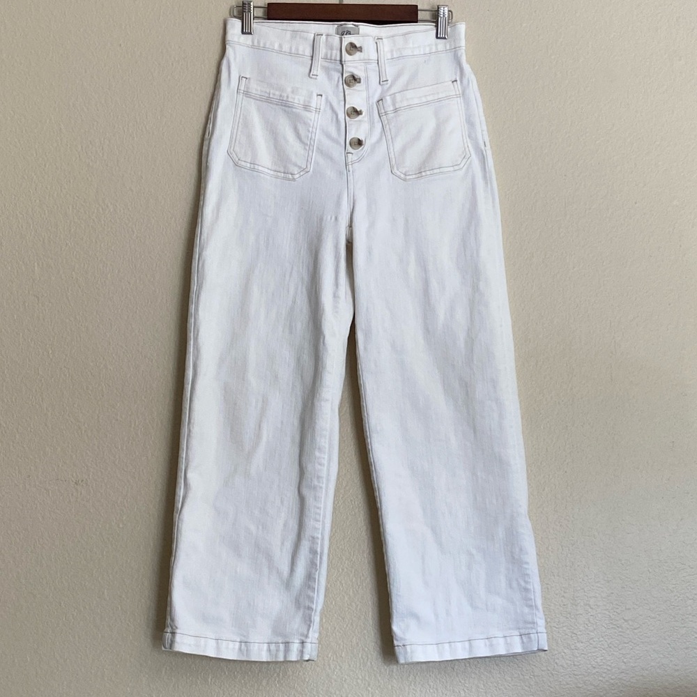 J. Crew Slim Wide-Leg with Contrasting Stitch Button Front Jeans - Picture 12 of 12